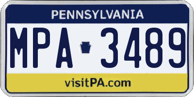 PA license plate MPA3489