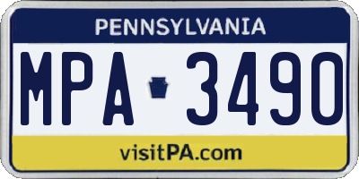 PA license plate MPA3490