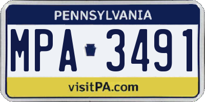 PA license plate MPA3491