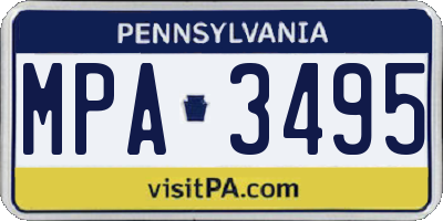 PA license plate MPA3495
