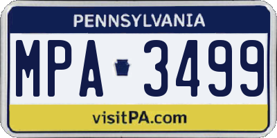 PA license plate MPA3499