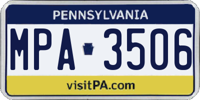 PA license plate MPA3506