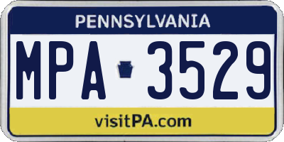 PA license plate MPA3529