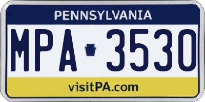 PA license plate MPA3530