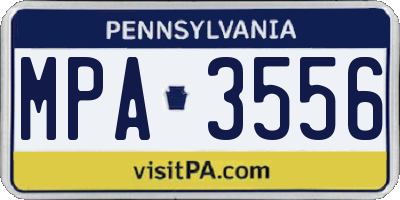 PA license plate MPA3556