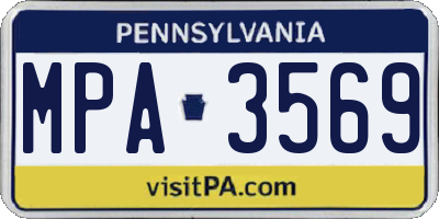 PA license plate MPA3569