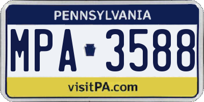 PA license plate MPA3588