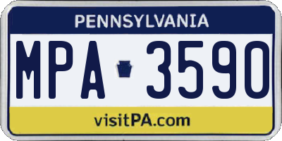 PA license plate MPA3590