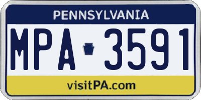 PA license plate MPA3591
