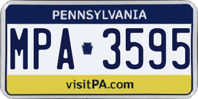 PA license plate MPA3595