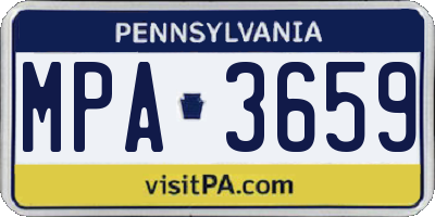 PA license plate MPA3659