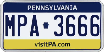PA license plate MPA3666