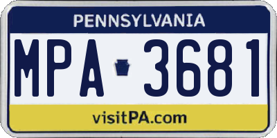 PA license plate MPA3681