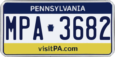 PA license plate MPA3682