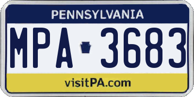 PA license plate MPA3683