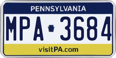 PA license plate MPA3684