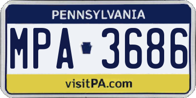 PA license plate MPA3686