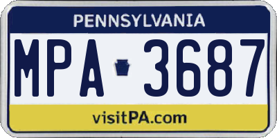 PA license plate MPA3687