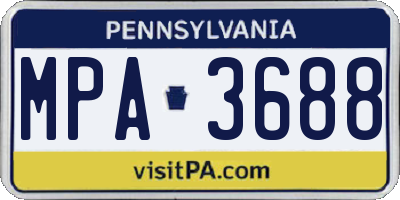 PA license plate MPA3688