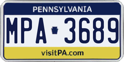 PA license plate MPA3689