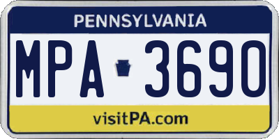 PA license plate MPA3690