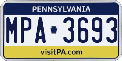 PA license plate MPA3693