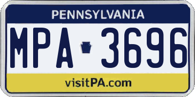 PA license plate MPA3696