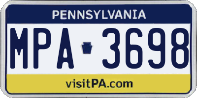 PA license plate MPA3698