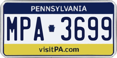 PA license plate MPA3699