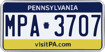 PA license plate MPA3707