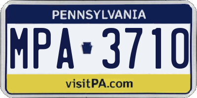 PA license plate MPA3710