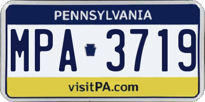 PA license plate MPA3719