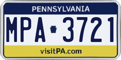 PA license plate MPA3721