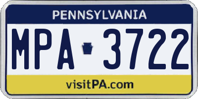 PA license plate MPA3722