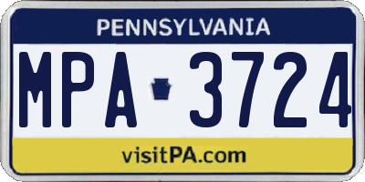 PA license plate MPA3724