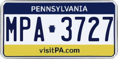 PA license plate MPA3727