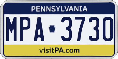 PA license plate MPA3730