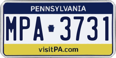 PA license plate MPA3731