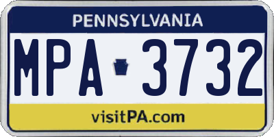 PA license plate MPA3732