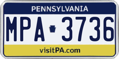 PA license plate MPA3736