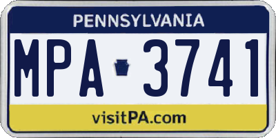 PA license plate MPA3741
