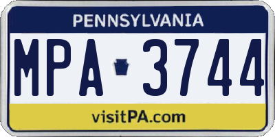 PA license plate MPA3744