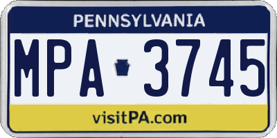 PA license plate MPA3745