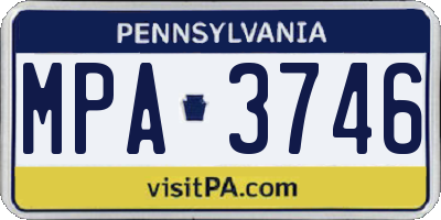 PA license plate MPA3746