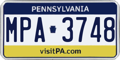 PA license plate MPA3748
