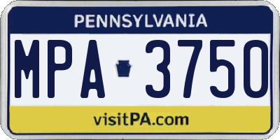 PA license plate MPA3750
