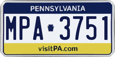 PA license plate MPA3751