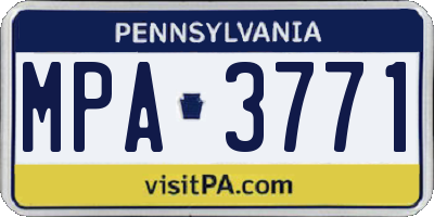 PA license plate MPA3771