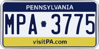 PA license plate MPA3775
