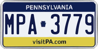 PA license plate MPA3779